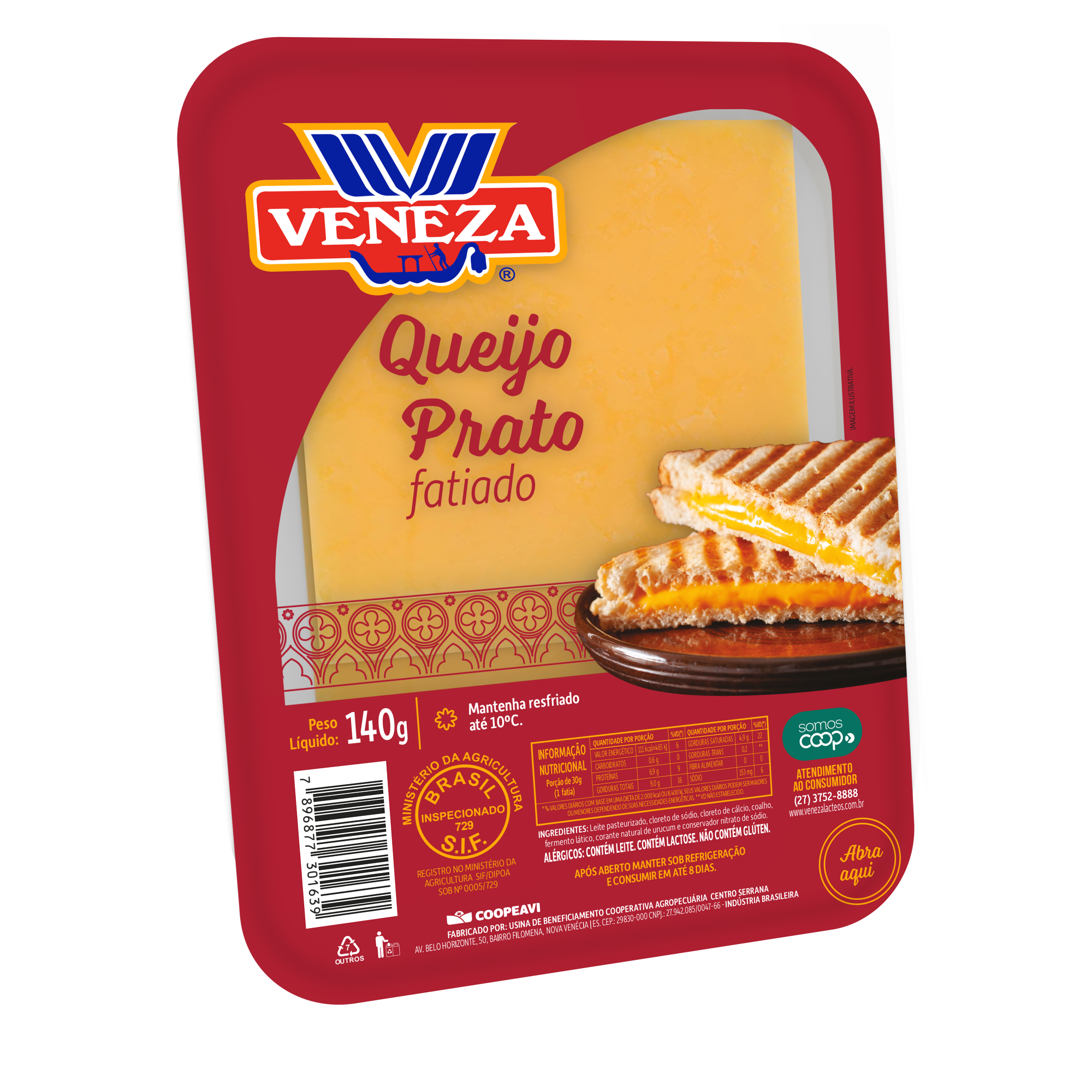 Queijo Prato Lanche Fatiado 140g